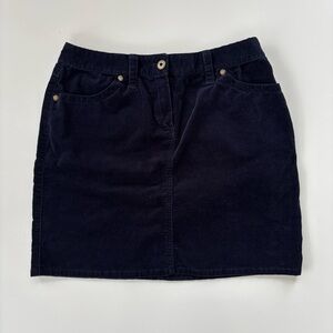 Brooks Brothers Women's Dark Blue Navy Corduroy Mini Skirt Size 4